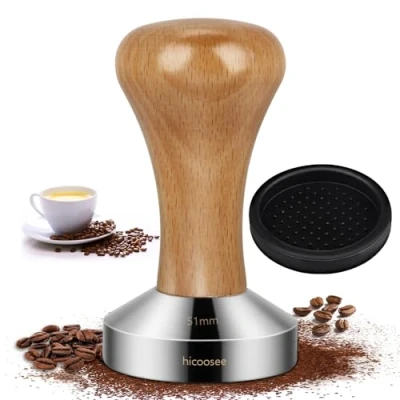 Immagine di Tamper di Caffè, hicoosee 51mm Manomissione della Macchina Espresso in Acciaio Inossidabile per da Caffè