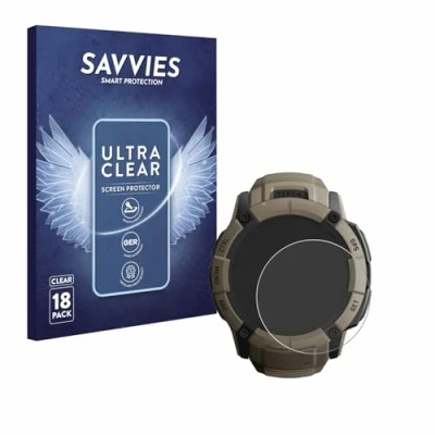 Immagine di savvies (18 Pezzi Pellicola Protettiva per Garmin Instinct 2X Solar Tactical Edition Protezione Schermo Trasparente