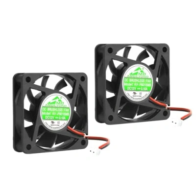 Immagine di Security 01 Confezione da 2 ventole di raffreddamento senza spazzole con cuscinetto a sfera 60 mm x 15 6015 12 V DC 0,10 A, pin