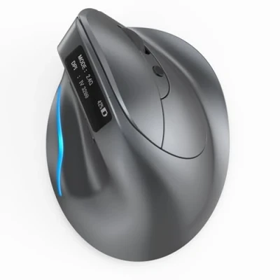 Immagine di zelotes Mouse Wireless Bluetooth,Mouse Bluetooth con Schermo LED,Ricaricabile,7 Pulsanti,3200DPI Verticale Ergonomico,Mouse Senza Fili pour PC,Mac,Pad