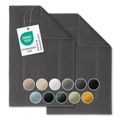 Immagine di Blumtal Tappeto Bagno in Cotone, Tappeti Bagno, Tappetino Super Assorbente, Tappetini Design Moderno, 2 Pezzi, Antracite