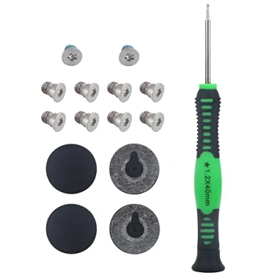 Immagine di 4 Pz Fondello Piedi Gomma Pad con 10 Viti Set 1,2 mm P5 Pentalobe Cacciavite per MacBook Pro Retina A1425 A1502 A1398