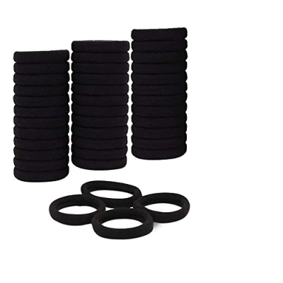 Immagine di 40pcs Elastici per Capelli Grande di Cotone Bande Corda Ponytail Fermacoda Spessi Pesanti e Ricci Fasce Elastiche Hairband Multicolore da Donna Ragazza IvyLife (Neco)