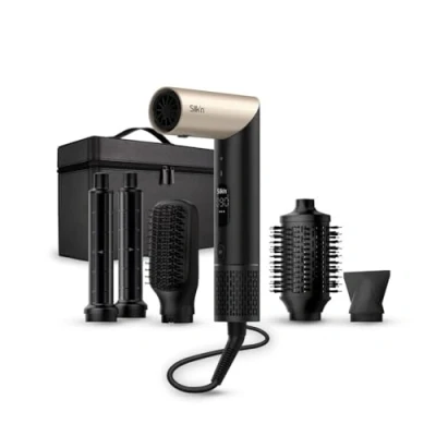 Immagine di Silk&#039;n Asciugacapelli I SilkyAir Flex e styler volumizzante con tecnologia agli ioni negativi 5 accessori inclusi custodia 1300 W, nero