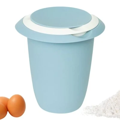 Immagine di Westmark Ciotola con Coperchio in Due Parti, 1 L, Beccuccio, Plastica, Bianco e Blu, 3151227B