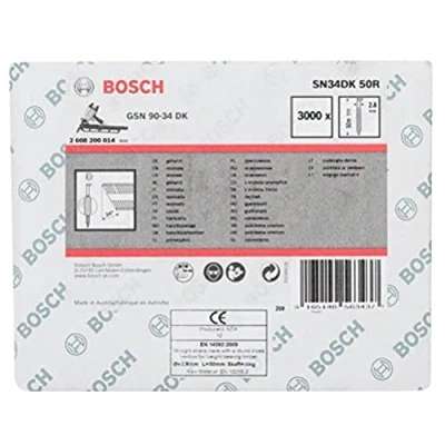 Immagine di Bosch Accessories 2608200014 Chiodi a strisce SN34DK Dimensione del prodotto, lunghezza 50 mm 3000 pz.