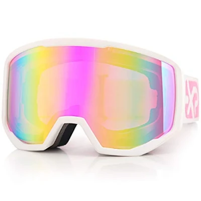 Immagine di EXP VISION occhiali da sci per uomo e donna, snowboard, neve OTG, 100% protezione UV, portatori di occhiali, anti nebbia, (Rosa)