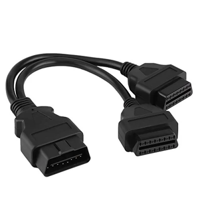 Immagine di adattatore cavo estensione Y splitter OBD2, auto 16 pin OBD2 OBDII maschio a doppio femmina da 1 2 strumento diagnostico prolunga