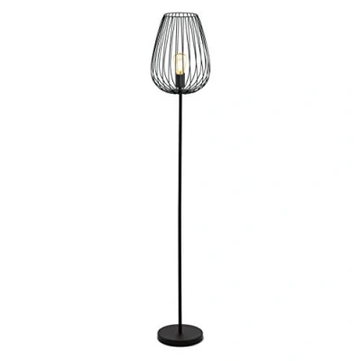 Immagine di EGLO lampada da terra Newtown, piantana vintage a uno punto luce, stelo retrò in acciaio, nero, E27, incl interruttore pedale