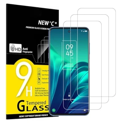 Immagine di NEW&#039;C 3 Pezzi, Vetro Temperato per TCL 20L / 20L+ Plus/TCL 20 5G 20S, Pellicola Prottetiva, Senza Bolle, Durezza 9H, 0,33mm Ultra Trasparente, Resistente.