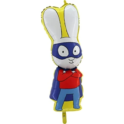 Immagine di Toyland® Palloncino in alluminio a forma di coniglio Simon da 84 cm, per feste bambini