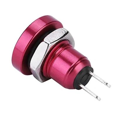 Immagine di pulsante istantaneo Keenso Interruttore a momentaneo 1A 24V Mini in lega di zinco impermeabile Adatto per foro montaggio da 8 mm(Red)