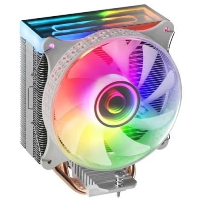 Immagine di Mars Gaming MCPU VR, Dissipatore CPU, Doppio Infinity Mirror ARGB, 4 Heatpipes HCT, TDP 180W, Ventola Ultra silenziosa PWM 120mm, Bianco