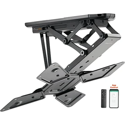 Immagine di EasyLife Supporto da soffitto per TV girevole elettrico + integrazione Smart Home, staffa VESA fino a 400x400 LCD/OLED, Monitor, Display, Smartboard, 23 55 pollici 30 kg Nero