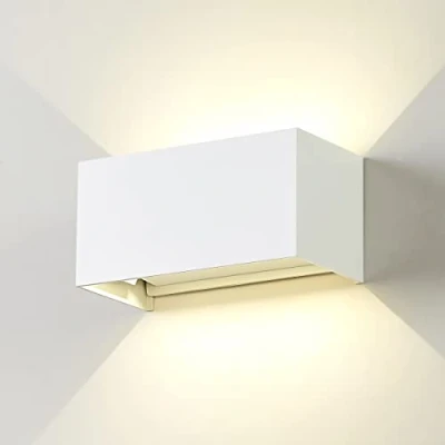 Immagine di Dr.lazy 20W Lampada da Parete per Interni/Esterno LED Moderno, Applique Muro in Alluminio Angolo,Lampada su e Giù Regolabile Design Angolo IP65 Impermeabile (Bianco/Bianco Naturale)