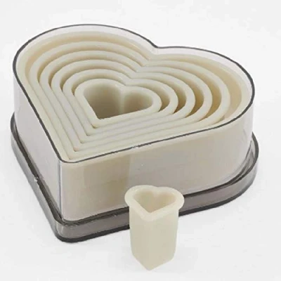Immagine di thermohauser 8300031465 Set di stampi in nylon, a forma cuore, lisci, colore: Bianco 2,5 11,2 cm, 7 pezzi