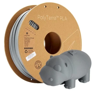 Immagine di Polymaker 70825 PolyTerra PLA Filamento per stampante 3D Plastica 2.85 mm 1000 g Grigio (opaco) 1 pz.