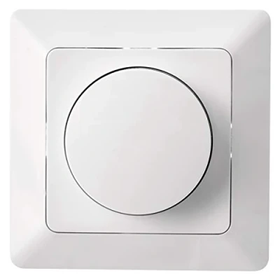 Immagine di Emos A6003.0 Dimmer a LED con manopola girevole per lampade e alogene, da incasso, 7 110 W/VA, colore: Bianco