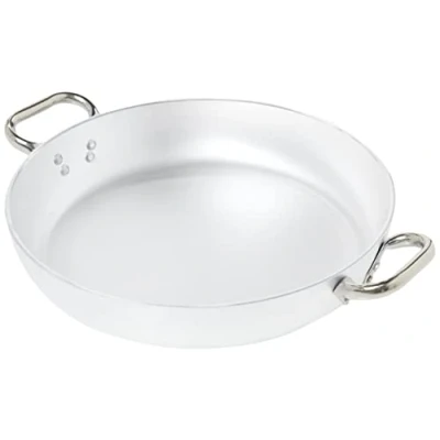 Immagine di Pentole Agnelli Linea Alluminio 5 mm Tegame Radiante con Due Maniglie Inox, Argento, 36 cm