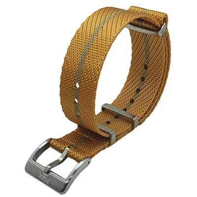 Immagine di Max Cinturino di ricambio in nylon NATO, con fibbia acciaio inox spazzolato, per uomini e donne, 20 mm, 22 colori disponibili, oro/argento., 20mm, cinghia, robusto