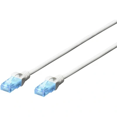 Immagine di Digitus DK 1512 010/WH RJ45 cavo di rete, patch CAT 5e U/UTP 1.00 m Bianco coppie intrecciate 1 pz.