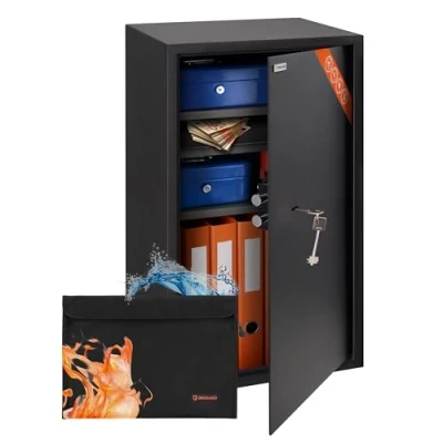 Immagine di Brihard Business XXL Cassaforte con chiave ampia in ufficio 73x40x36 cm, 102L, 2 ripiani regolabili Scatola di sicurezza resistente