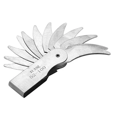 Immagine di calibro del raccordo raggio, set raggio in acciaio inossidabile Strumento di misurazione convesso concavo interno esterno per controllo stampi e utensili(R52 100MM)