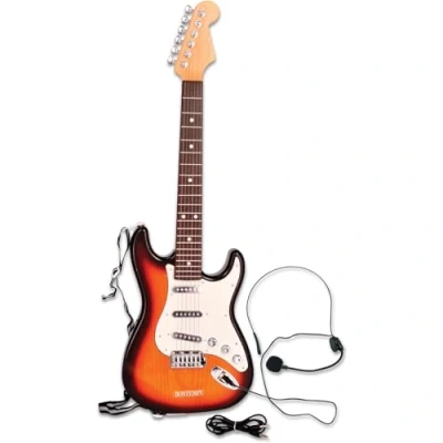 Immagine di Bontempi Rock On Chitarra Elettronica con Microfono Ingresso MP3 per Performance Uniche, Arancione