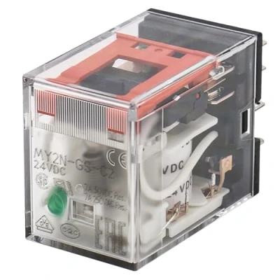 Immagine di Heschen Gereral Purpose Relè, MY2N GS (MY2NJ), Bobina 24VDC, Indicatore LED, DPDT, 5A 30VDC/250VAC
