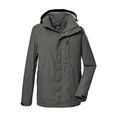 Immagine di killtec Uomo Giacca funzionale/giacca da esterno con cappuccio staccabile cerniera KOS 256 MN JCKT_CARLEB, green anthracite, XXL, 41364 000