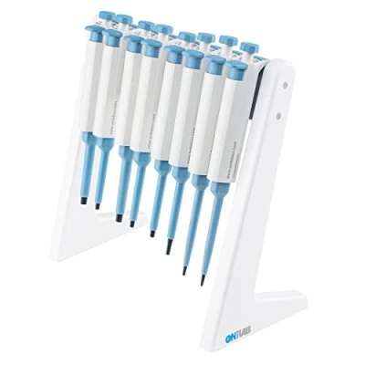 Immagine di ONiLAB&#039;S Lab Linear Micropipette/Pipette Stand Rack, Pipetter Holder Adatto fino a 8 Pipette da Laboratorio (Pipette Stands)