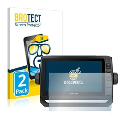 Immagine di brotect Pellicola Protettiva per Garmin ECHOMAP UHD 92sv Protezione Schermo (2 Pezzi) [Trasparente, Anti Impronte]