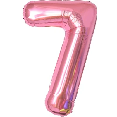 Immagine di Palloncini compleanno 7 anni 40 pollici Decorazioni di un ragazzo e una ragazza Pallone gonfiabile in foil d&#039;oro anni.