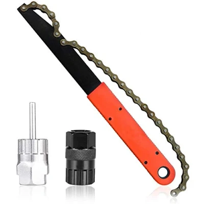 Immagine di TBoonor Kit Attrezzi Catena per Bici Chiave Pacco Pignoni e Estrattore Ruota Libera con Frusta Corsa/MTB Cassetta