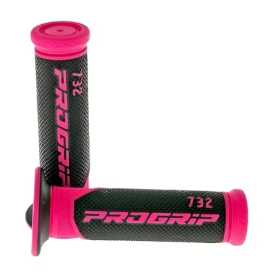 Immagine di Manopole in gomma PROGRIP 732 Road nero/rosa [Ø 22 mm]