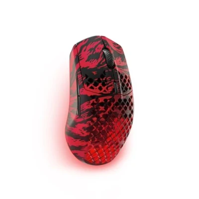 Immagine di SteelSeries Aerox 3 Wireless Edizione Clan FaZe Mouse da gioco RGB con guscio forato Sensore ottico TrueMove Air 18K DPI Design ultraleggero e resistente all&#039;acqua