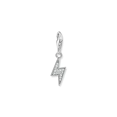 Immagine di Thomas Sabo Fascino argento sterling zirconia cubica Donna, Argento, Misura unica 1881 051 14, Ciondolo color a forma di fulmine con pietre bianche