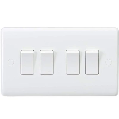Immagine di Knightsbridge CU4100 bordo curvo 10 A 4 bande 2 vie interruttore, bianco