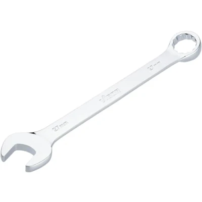 Immagine di Vigor Chiave combinata ad anello V7740 27, SW 27 mm, modello lungo, gomito a 15, profilo esagonale esterno e doppio esagono, cromata lucida