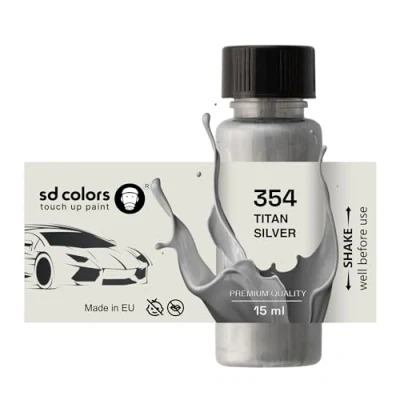 Immagine di SD COLORS TITAN SILVER 354 New Touch Up Paint 15 ML RIPARAZIONE SCRATCH CHIP PENNELLO COLORE CODICE (solo VERNICI)