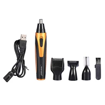 Immagine di Rifinitore Naso, 4 in 1 Tagliacapelli Ricaricabile per Orecchie e Sopracciglia Cura della Persona, USB di Precisione con LED, Rasoio Naso Viso
