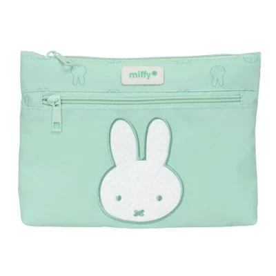 Immagine di Safta Miffy Menta astuccio per scuola grande, con doppia cerniera, bambini, comodo e versatile, facile da pulire, 23 x 3 16 cm, colore Menta, Estándar, Casual