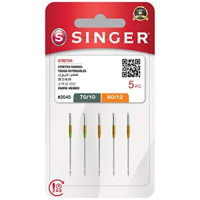 Immagine di Singer 5 Aghi Originali per Macchina da Cucire Tessuti Elastici 2045 (70/10 80/12)