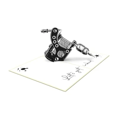 Immagine di MOKIO® Biglietto Auguri Pop Up Tattoo di compleanno 3D per un tatuaggio