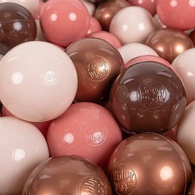 Immagine di KiddyMoon 200 Palline/7Cm Palline Morbide Colorate Per Piscina Bambini Fatto In EU, Marrone/Rame/Beige Pastello/Salmone