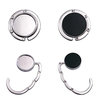 Immagine di Aidqxbaoer 2x Gancio Borsa da Tavolo Appendi in Alluminio Pieghevole Antiscivolo Antigraffio Appendiborsa Scrivania Max 3 kg Argento