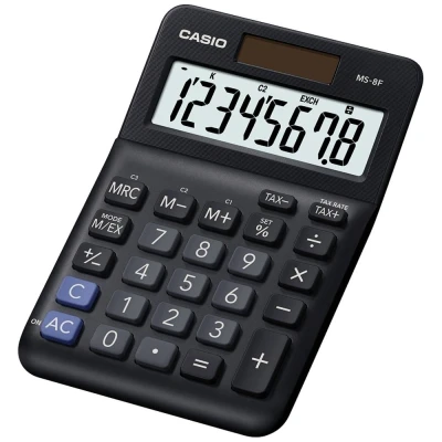 Immagine di Casio MS 8F Calcolatrice da tavolo Nero Display (cifre): 8 A batteria, energia solare (L x P) 101 148.5 27.6 mm