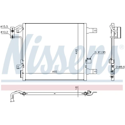Immagine di NISSENS 940441 Condensatore senza essiccatore Alluminio 465 R 134a JEEP: WRANGLER 3