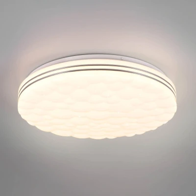 Immagine di Reality, Plafoniera, Tiger incl. 1 x LED,SMD,22,0 Watt,2700 6000K,2500 Lm. Finitura: Plastica, bianco opaco Ø:38,0cm, A:7,0cm Comando a distanza,Dimmer integrato,Cambia colore RGB,