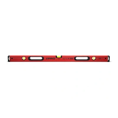 Immagine di PRO800 Livella a bolla 100cm con Profilo Ergonomico ERS+ (Easy Reading System) e precisa tappi di chiusura antiurto Colore Rosso